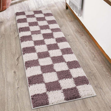 Chester Check CHS01 Lilac Runner-Desire Rugs-Rug Love - The Most Loved Rug Store